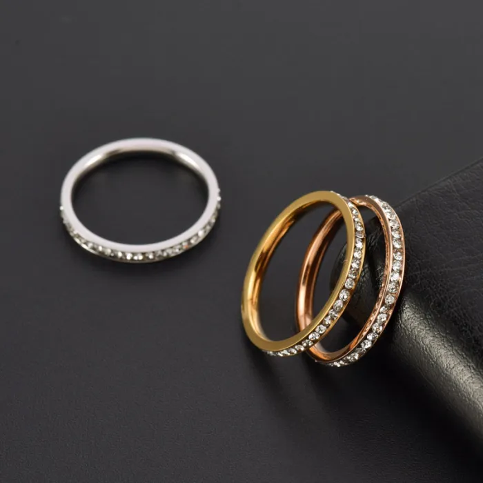Wholesale Stainless Steel Zircon Ring – Women’s Gold Full Star Trendy Jewelry Factory Price