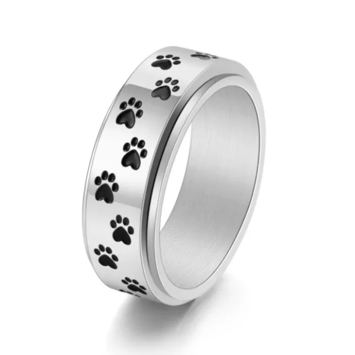 Wholesale Punk Dog Claw Spinner Ring – Stainless Steel 8MM Wide Band for Men Factory Price