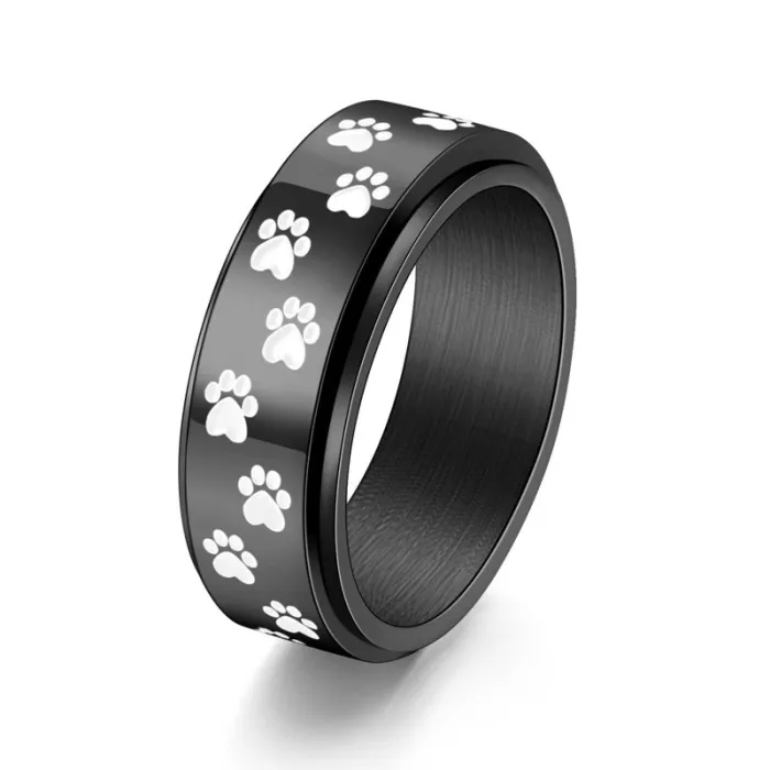 Wholesale Punk Dog Claw Spinner Ring – Stainless Steel 8MM Wide Band for Men Factory Price