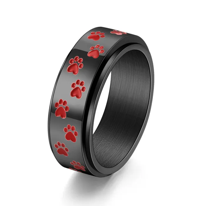 Wholesale Punk Dog Claw Spinner Ring – Stainless Steel 8MM Wide Band for Men Factory Price