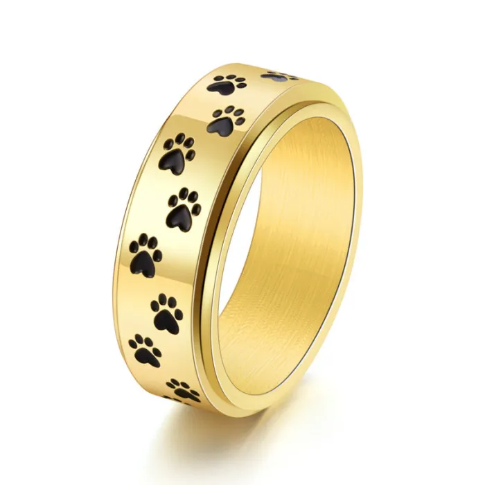 Wholesale Punk Dog Claw Spinner Ring – Stainless Steel 8MM Wide Band for Men Factory Price