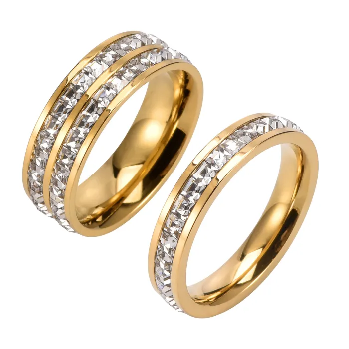 Wholesale Rose Gold Stainless Steel Ring – Minimalist Full Star Design Couple Jewelry Factory Price