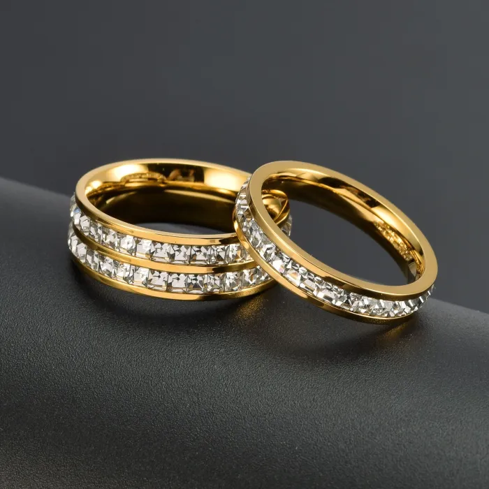 Wholesale Rose Gold Stainless Steel Ring – Minimalist Full Star Design Couple Jewelry Factory Price
