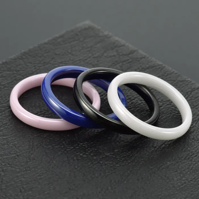 Wholesale 3mm Ceramic Ring – Minimalist Polished Band for Men & Women Simple Jewelry Factory Price