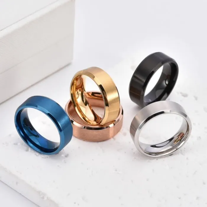 Wholesale Matte Stainless Steel Ring – Men’s Fashion Titanium Steel Band Ins Style Jewelry Factory Price