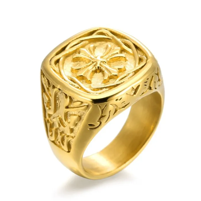 Wholesale Vintage Cross Crown Ring – Stainless Steel Fashion Men’s Band Punk Jewelry Factory Price