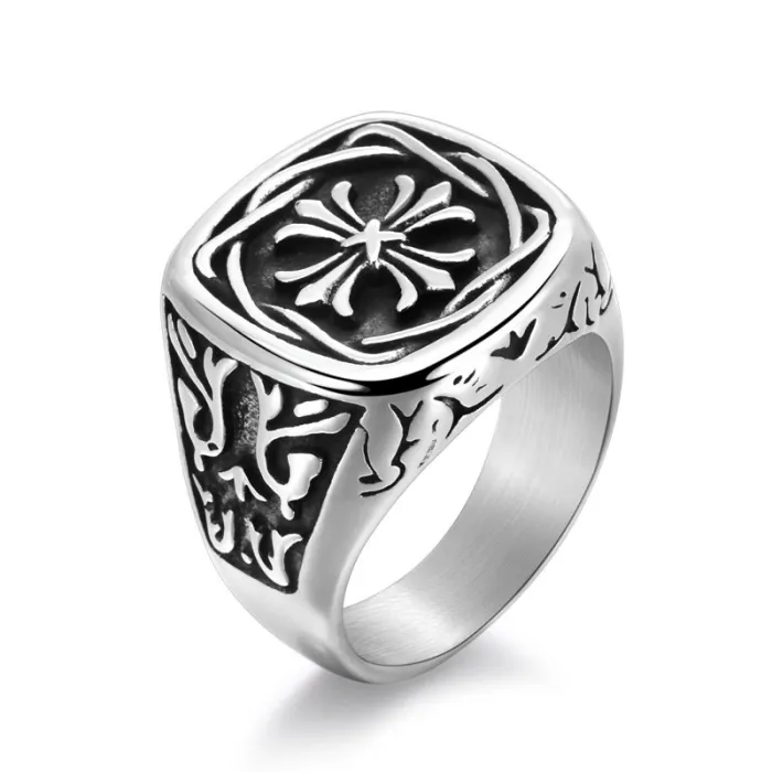 Wholesale Vintage Cross Crown Ring – Stainless Steel Fashion Men’s Band Punk Jewelry Factory Price