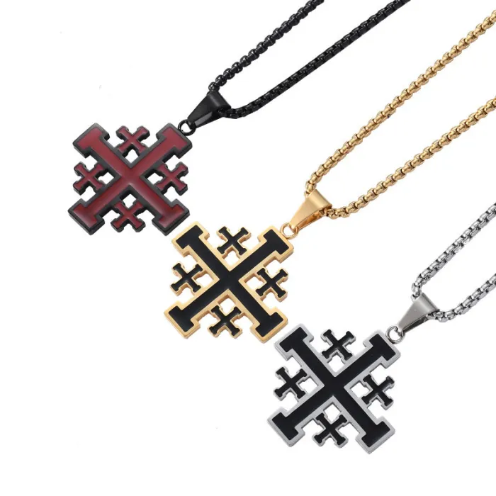Wholesale Cross Pendant Necklace – Stainless Steel Hip Hop Religious Jewelry for Men Factory Price