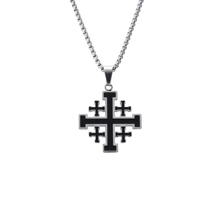 Wholesale Cross Pendant Necklace – Stainless Steel Hip Hop Religious Jewelry for Men Factory Price
