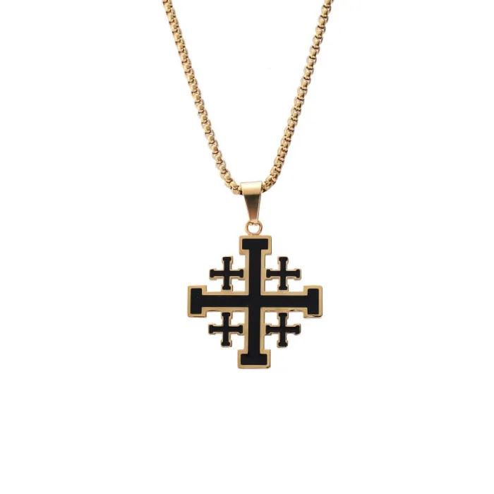 Wholesale Cross Pendant Necklace – Stainless Steel Hip Hop Religious Jewelry for Men Factory Price