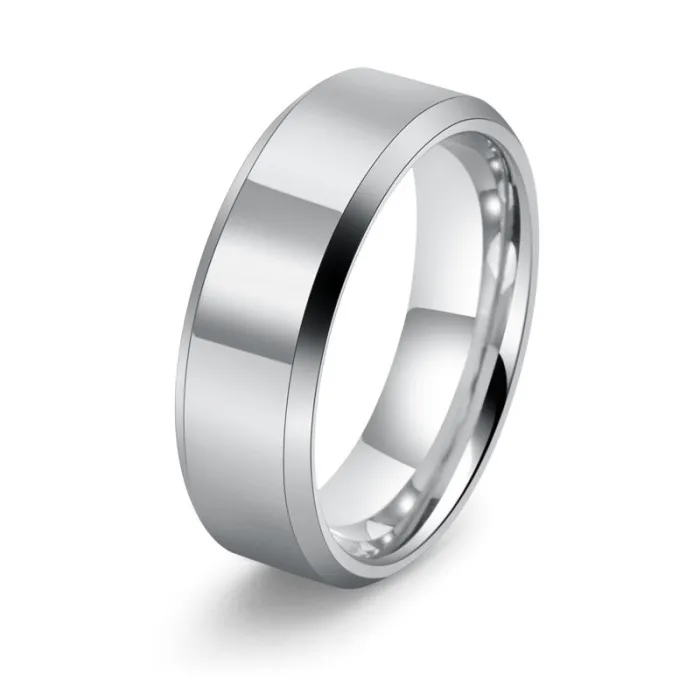 Wholesale Tungsten Carbide Ring – Double Beveled Edge Scratch Resistant Band for Men & Women Factory Price