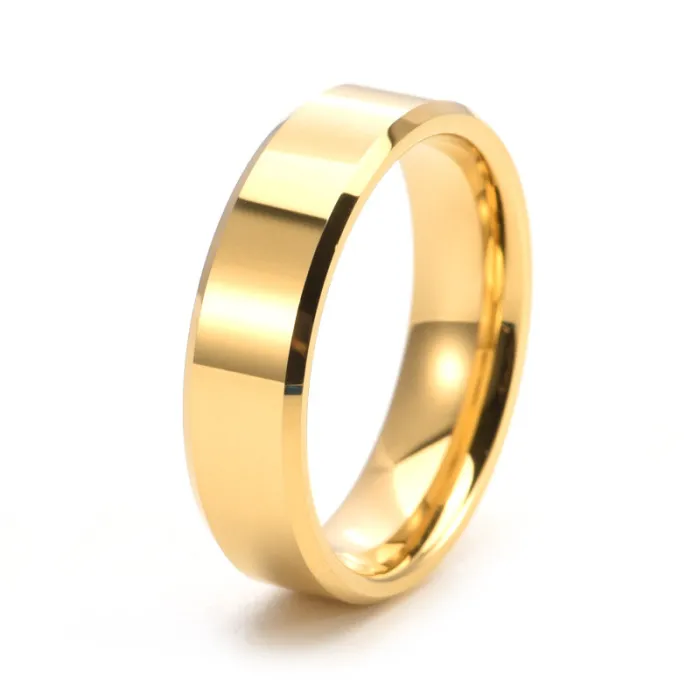 Wholesale Tungsten Carbide Ring – Double Beveled Edge Scratch Resistant Band for Men & Women Factory Price