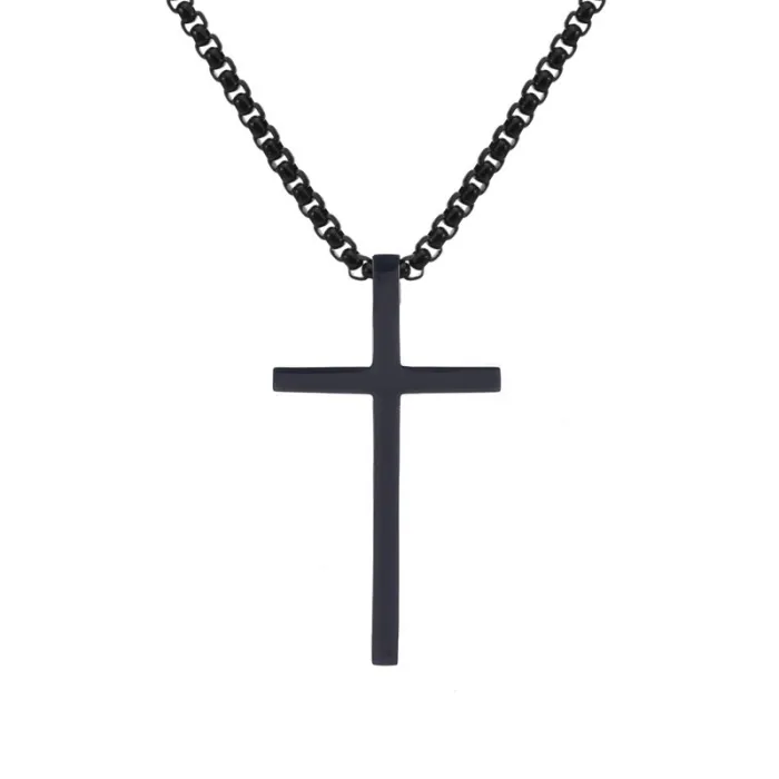 Wholesale Stainless Steel Cross Pendant Necklace – Simple Polished Faith Jewelry for Men Factory Price