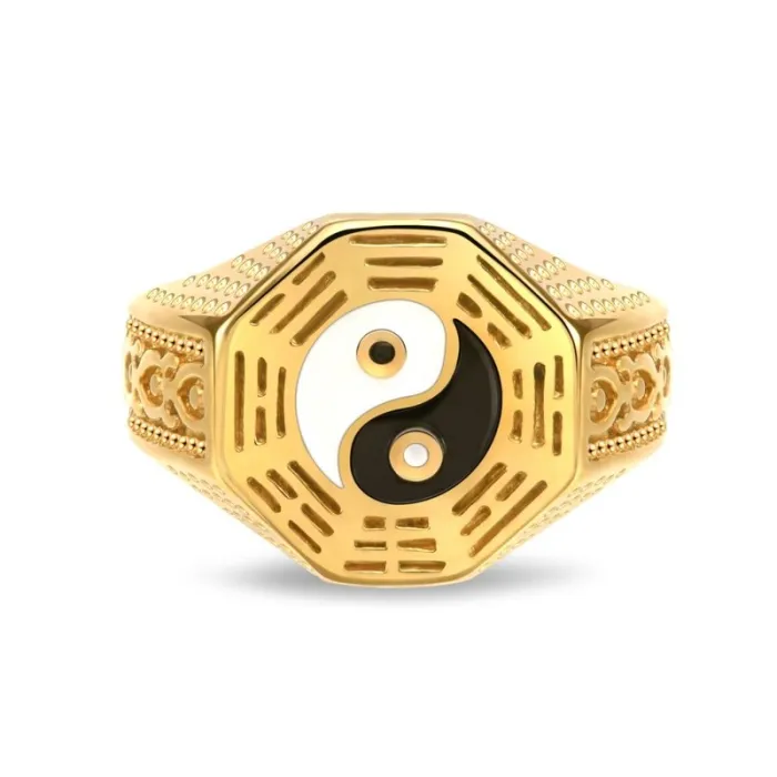 Wholesale Yin Yang Bagua Ring – Chinese Style Stainless Steel Unisex Band for Men Factory Price