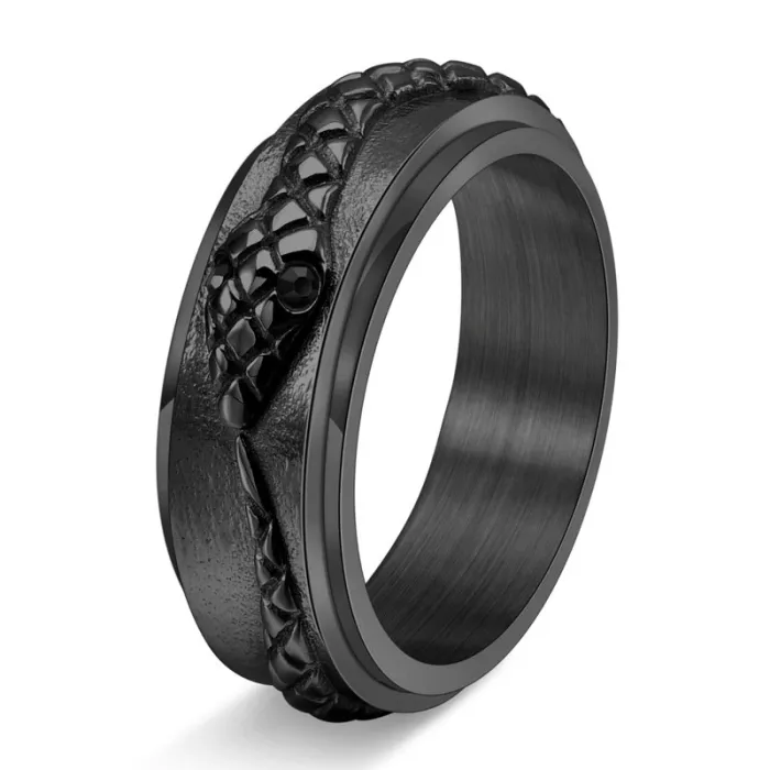 Wholesale Snake Spinner Ring – Creative Stainless Steel Rotating Serpent Band for Men Jewelry Factory Price