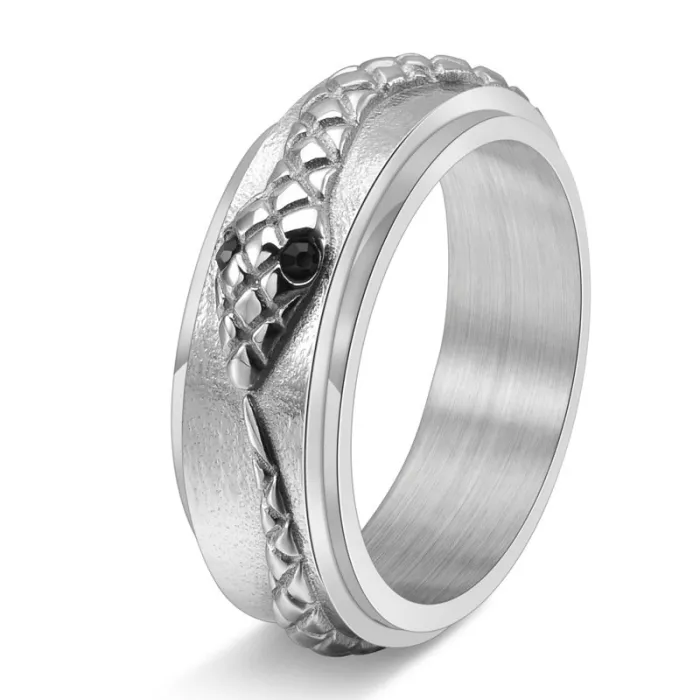 Wholesale Snake Spinner Ring – Creative Stainless Steel Rotating Serpent Band for Men Jewelry Factory Price