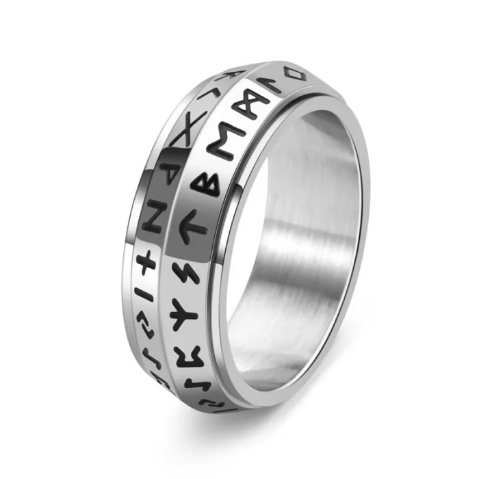 Wholesale Viking Rune Spinner Ring – Nordic Stainless Steel Rotating Band Unisex Jewelry Factory Price
