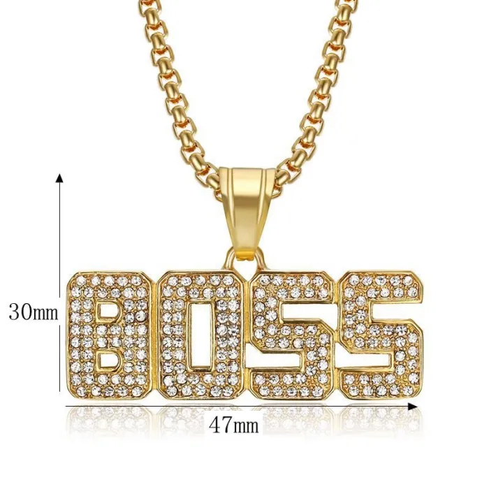 Wholesale Gold Plated Titanium Steel Pendant Necklace – Hip Hop Iced Out Jewelry Bulk Supplier Factory Price