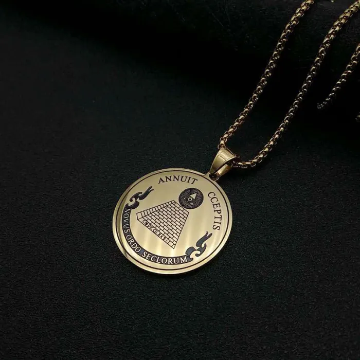 Wholesale Gold Plated Titanium Steel Eye of Providence Pendant Necklace – Hip Hop Religious Jewelry Bulk Supplier Factory Price