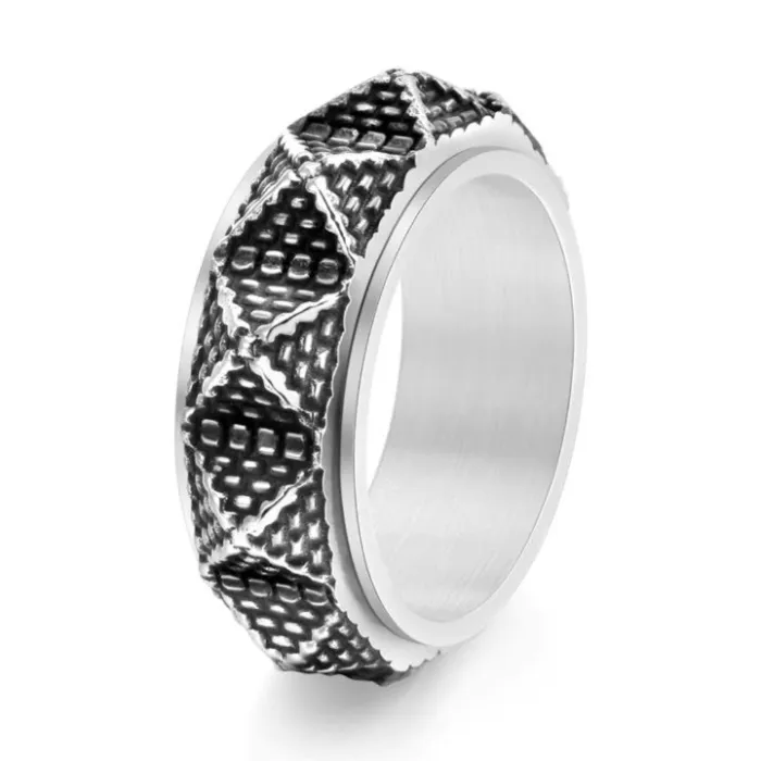 Wholesale Egyptian Pyramid Spinner Ring – Vintage Stainless Steel Rotating Band for Men Jewelry Factory Price