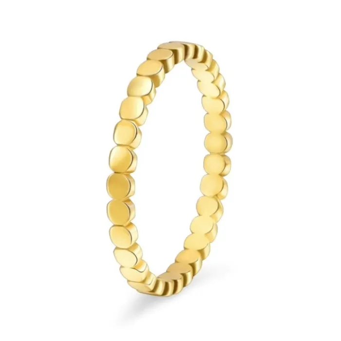 Wholesale 18K Gold Stainless Steel Ring – Women’s Cut Round Minimalist Jewelry Factory Price