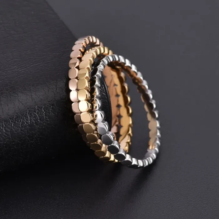 Wholesale 18K Gold Stainless Steel Ring – Women’s Cut Round Minimalist Jewelry Factory Price