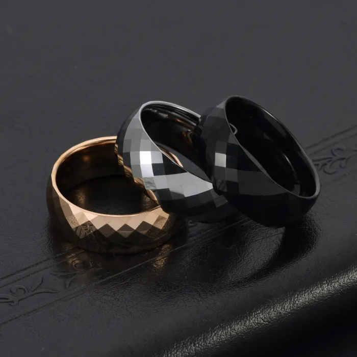 Wholesale Tungsten Steel Ring – Diamond Pattern Couples Band Wide or Narrow Unique Jewelry Factory Price