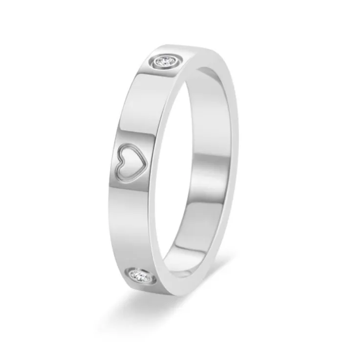 Wholesale Stainless Steel Heart CZ Ring – 18K Gold Plated Women’s Dainty Jewelry Factory Price