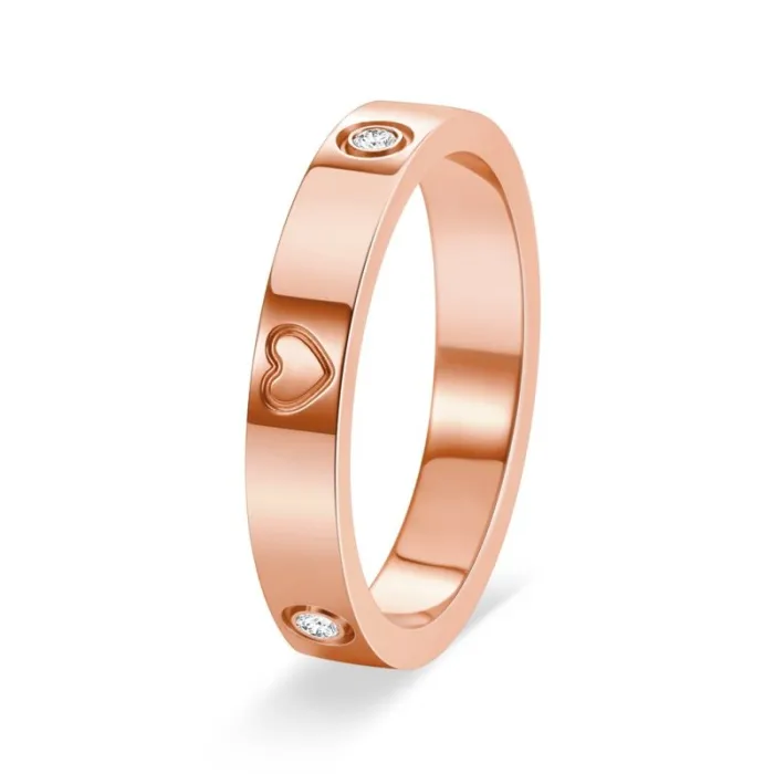 Wholesale Stainless Steel Heart CZ Ring – 18K Gold Plated Women’s Dainty Jewelry Factory Price