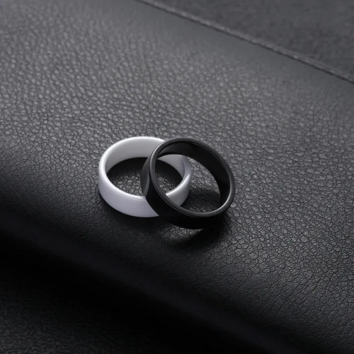 Wholesale Black White Ceramic Ring – Men’s Minimalist Fashion Band Jewelry Factory Price