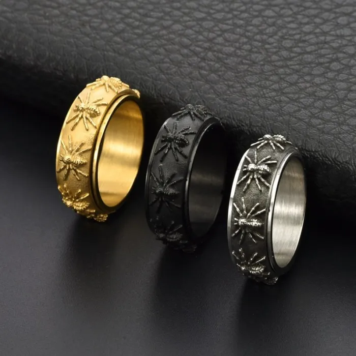 Wholesale Stainless Steel Spider Spinner Ring – Vintage Hip Hop Men’s Statement Jewelry Factory Price