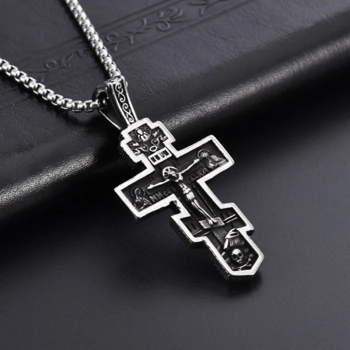 Wholesale Vintage Cross Pendant Necklace – Cast Stainless Steel Punk Style Men’s Jewelry Factory Price
