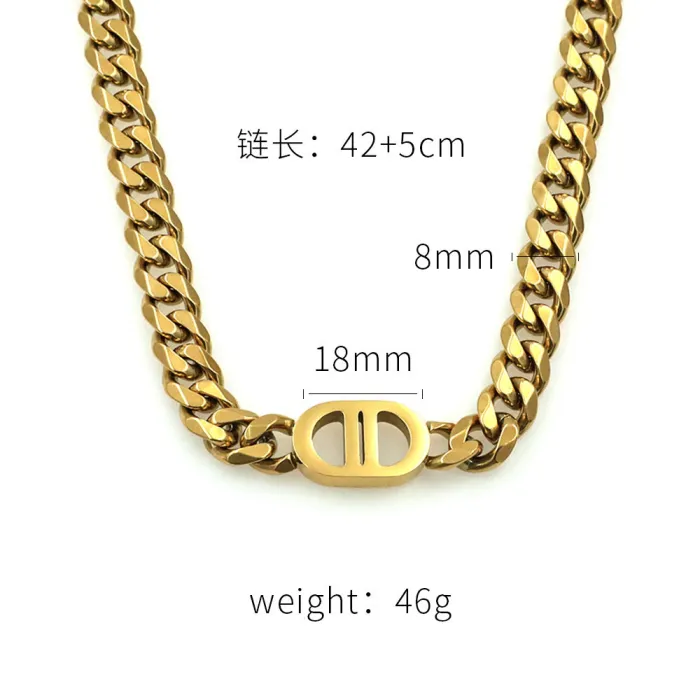 Wholesale Hip Hop Cuban Chain Necklace – 18K Gold Stainless Steel Double D Design Jewelry Factory Price