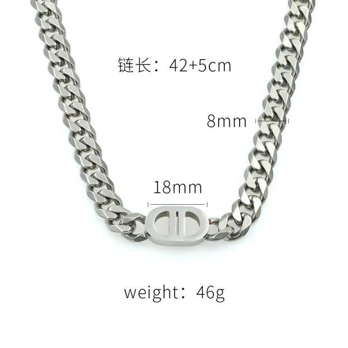 Wholesale Hip Hop Cuban Chain Necklace – 18K Gold Stainless Steel Double D Design Jewelry Factory Price