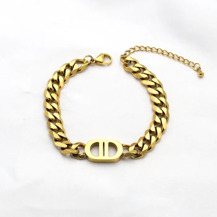 Wholesale Hip Hop Cuban Chain Necklace – 18K Gold Stainless Steel Double D Design Jewelry Factory Price