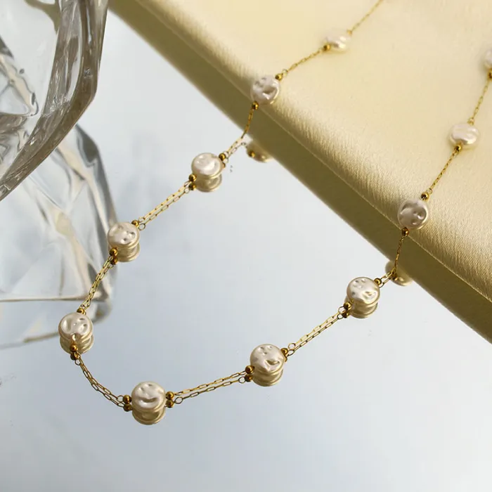 Stainless Steel Beaded Necklace & Bracelet Set – Durable, Non-Tarnish Jewelry for Women