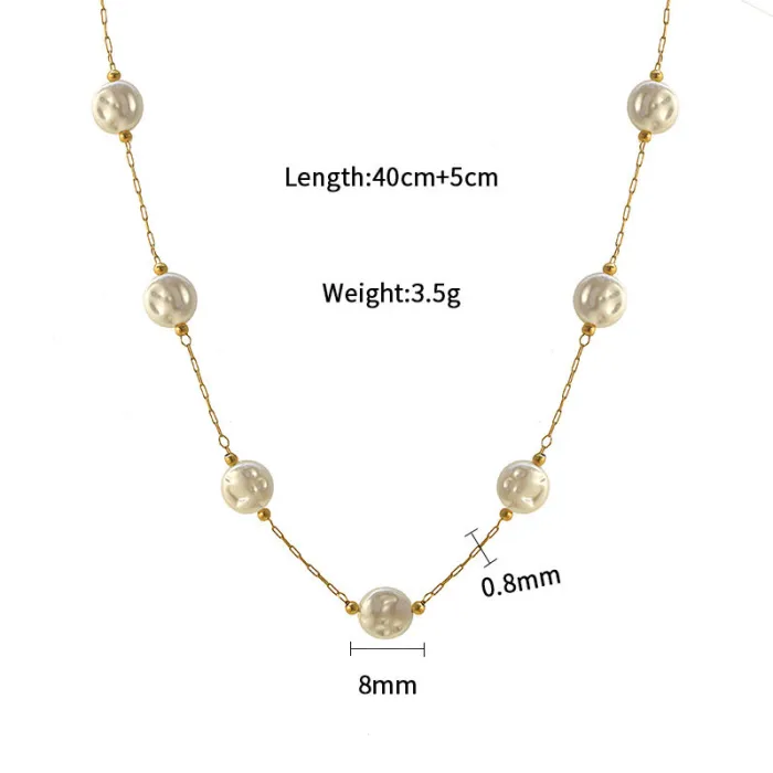 Stainless Steel Beaded Necklace & Bracelet Set – Durable, Non-Tarnish Jewelry for Women