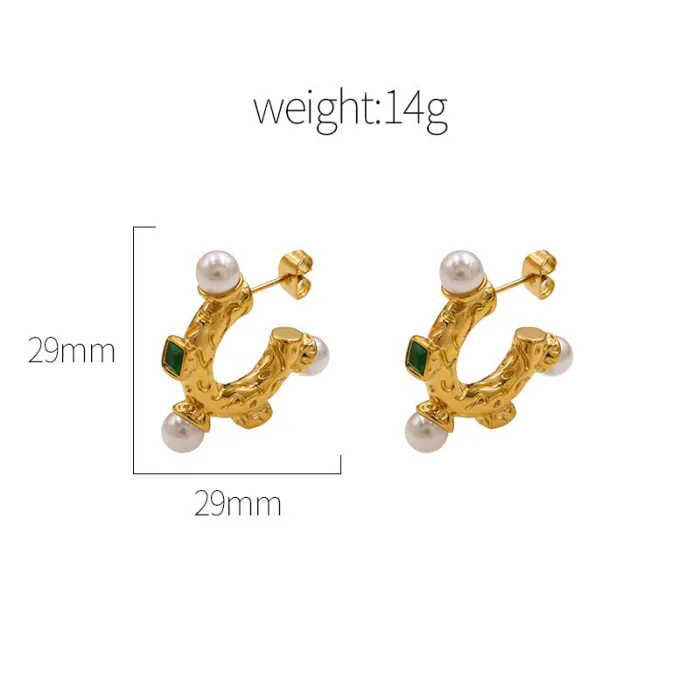 Vintage Pearl Earrings – Stainless Steel Elegant Drop Earrings for Women, Chic Jewelry Gift