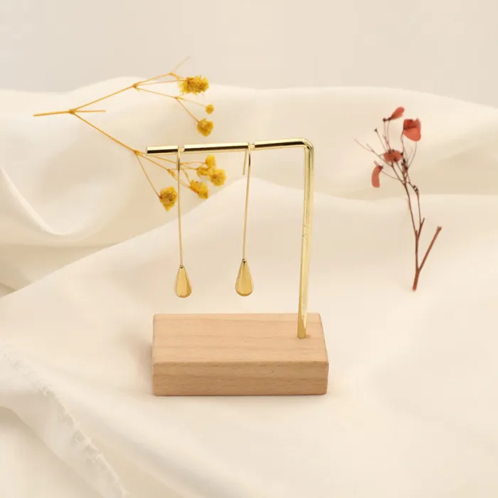 Wholesale Long Gold Drop Earrings – Linear Vintage Stainless Steel Dangle Jewelry for Women