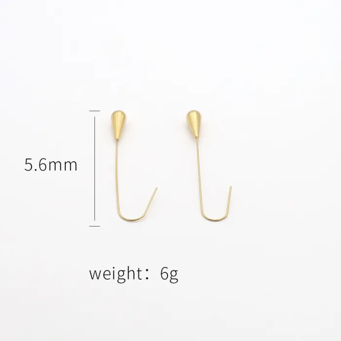 Wholesale Long Gold Drop Earrings – Linear Vintage Stainless Steel Dangle Jewelry for Women
