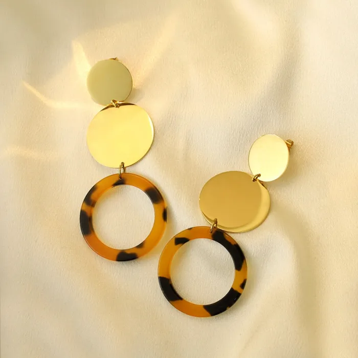 Wholesale Retro Bamboo Hoop Stainless Steel Earrings for Women