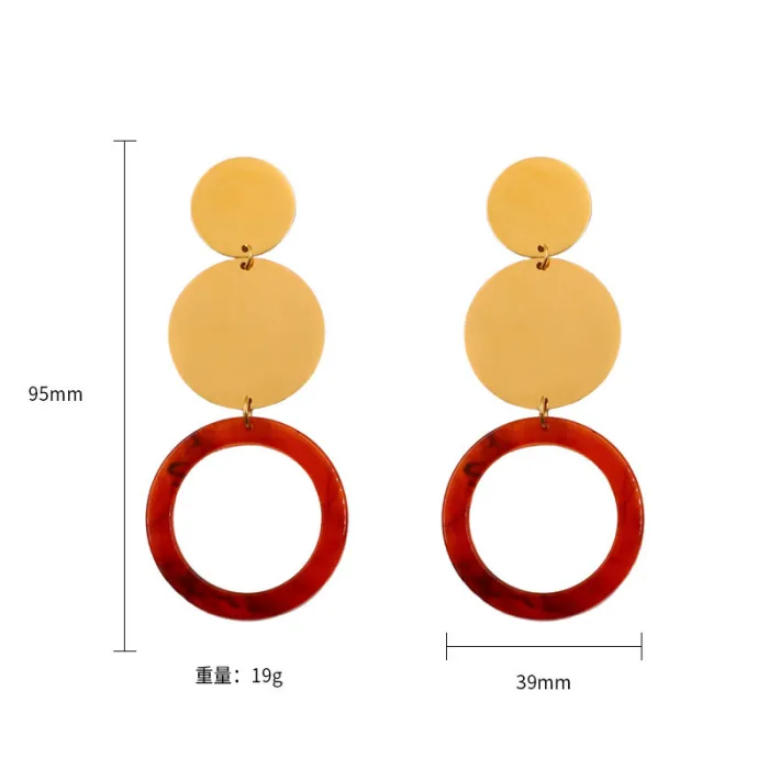 Wholesale Retro Bamboo Hoop Stainless Steel Earrings for Women