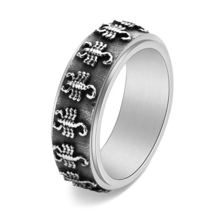 Wholesale Rotatable Scorpion Ring Stainless Steel | Bulk Supplier Factory Price Vintage Men's Jewelry