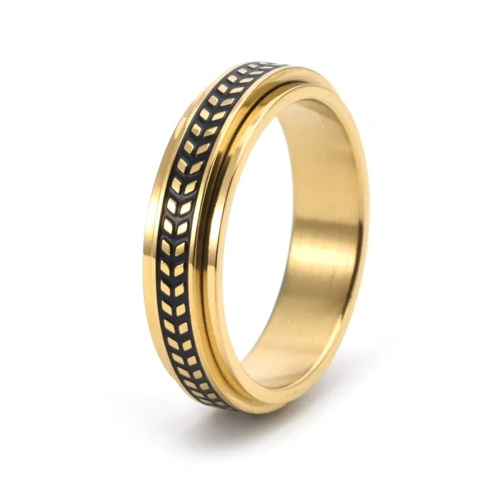Wholesale Olive Leaf Rotatable Ring Stainless Steel | Bulk Supplier Factory Price Unisex Jewelry