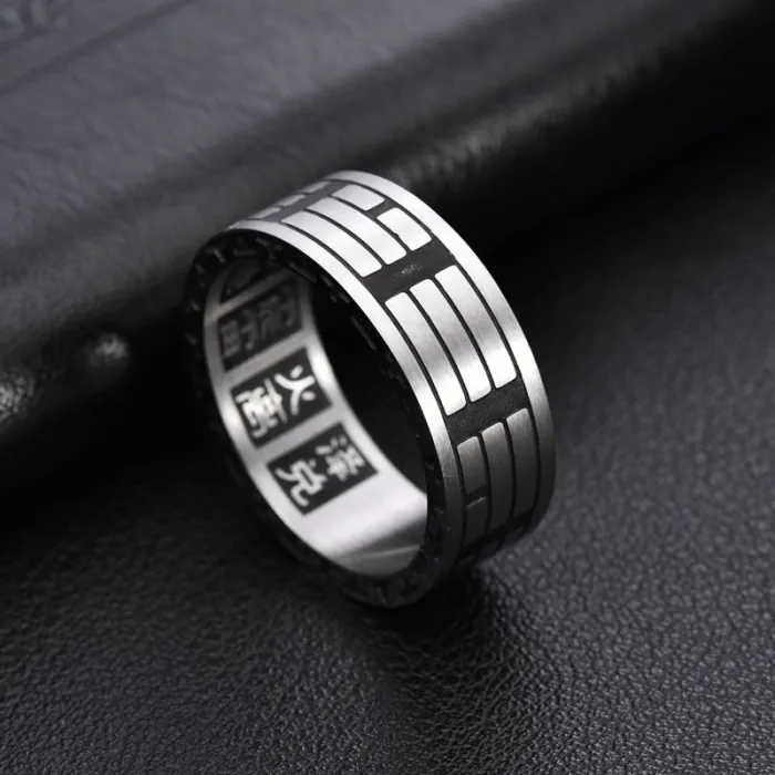 Wholesale Taoist Yin Yang Bagua Ring Stainless Steel | Bulk Supplier Factory Price Vintage Men's Jewelry