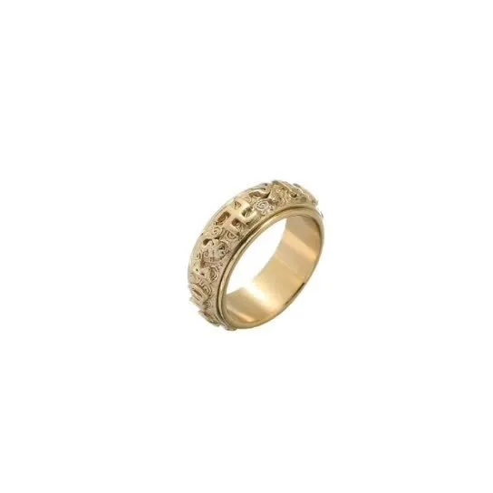 Wholesale Six True Words Rotatable Ring Stainless Steel | Bulk Supplier Factory Price Bold Men's Jewelry