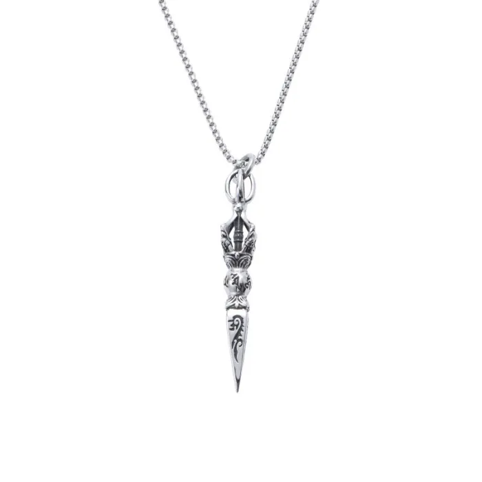 Wholesale Vajra Pendant Necklace Stainless Steel | Bulk Supplier Factory Price Men's Vintage Hip Hop Jewelry