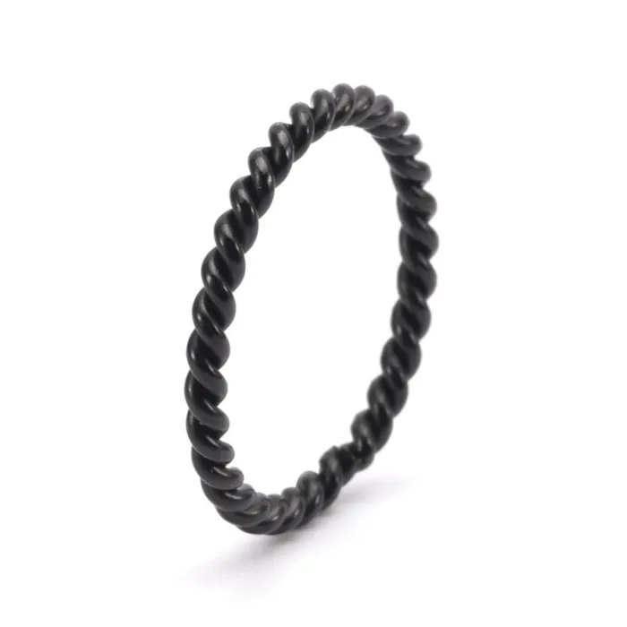 Wholesale Twisted Rope Ring Stainless Steel 18K Gold Plated | Bulk Supplier Factory Price Korean Style Couple Jewelry