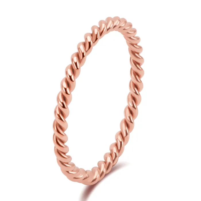 Wholesale Twisted Rope Ring Stainless Steel 18K Gold Plated | Bulk Supplier Factory Price Korean Style Couple Jewelry