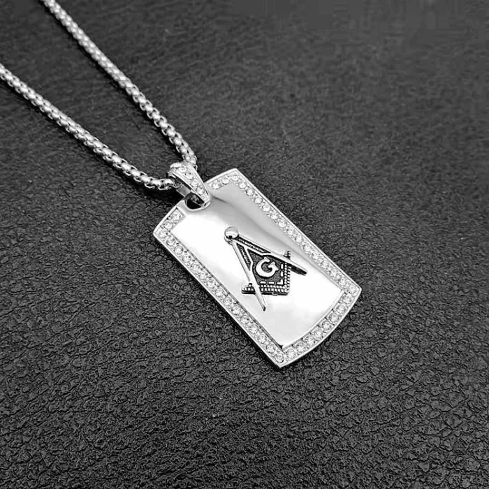 Wholesale Gold Plated Titanium Steel Masonic AG Pendant Necklace – Hip Hop Iced Out Jewelry Bulk Supplier Factory Price